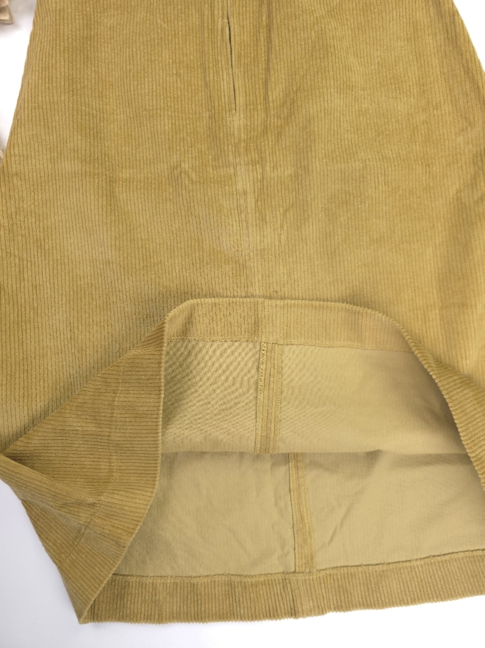 New Kate Quinn Corduroy Pencil Skirt in Tan Mustard Skirt Sz 10 - Picture 11 of 11